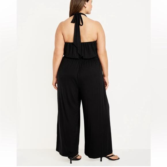 Old Navy black Waist-Defined Halter Jumpsuit - Picture 2 of 16